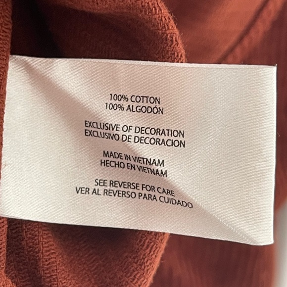 Gap Corduroy Suede Rust Orange 100% Cotton Button Down Size Large - Picture 3 of 5